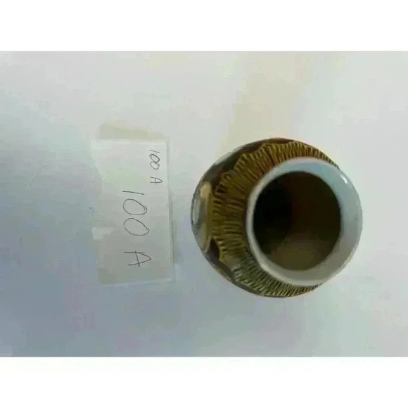 Vintage Satsuma Moriage Vase Japan Multi color 5” Signed Raised Gold Detail - Picture 9 of 9